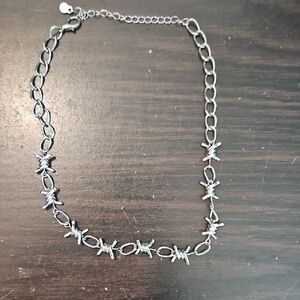 Silver Barbed Wire Necklace